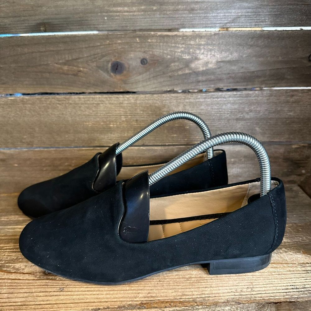 Womens Me Too Yalec Black Suede Casual Comfort Slip On‎ Loafers Size 7.5 M